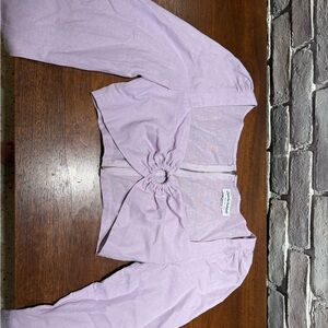 Purple Long Sleeve Crop Top